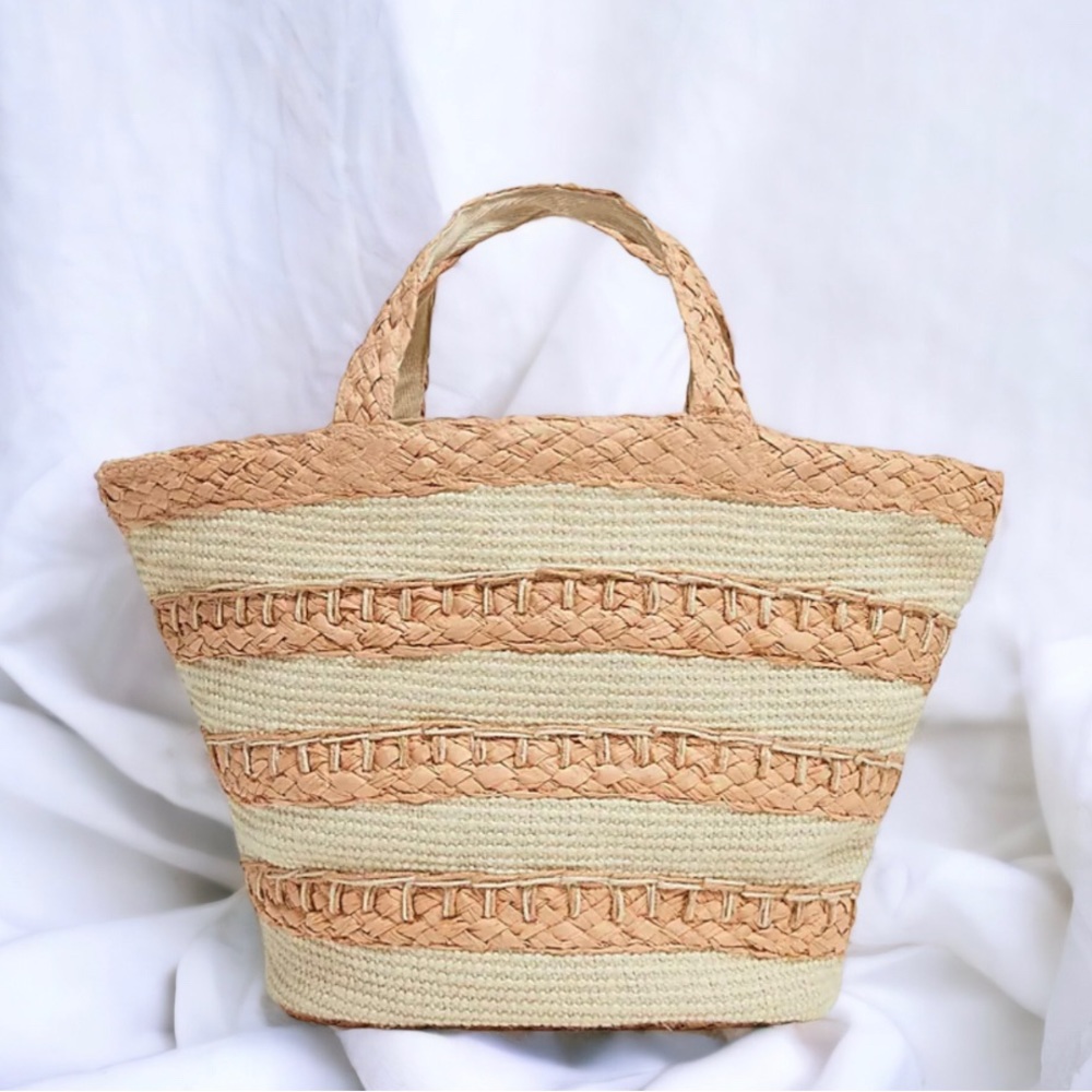 J.CREW FACTORY Straw Tote Bag - Natural - New With Tags - Picture 1 of 7